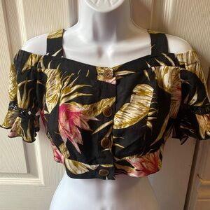 Resort floral crop top